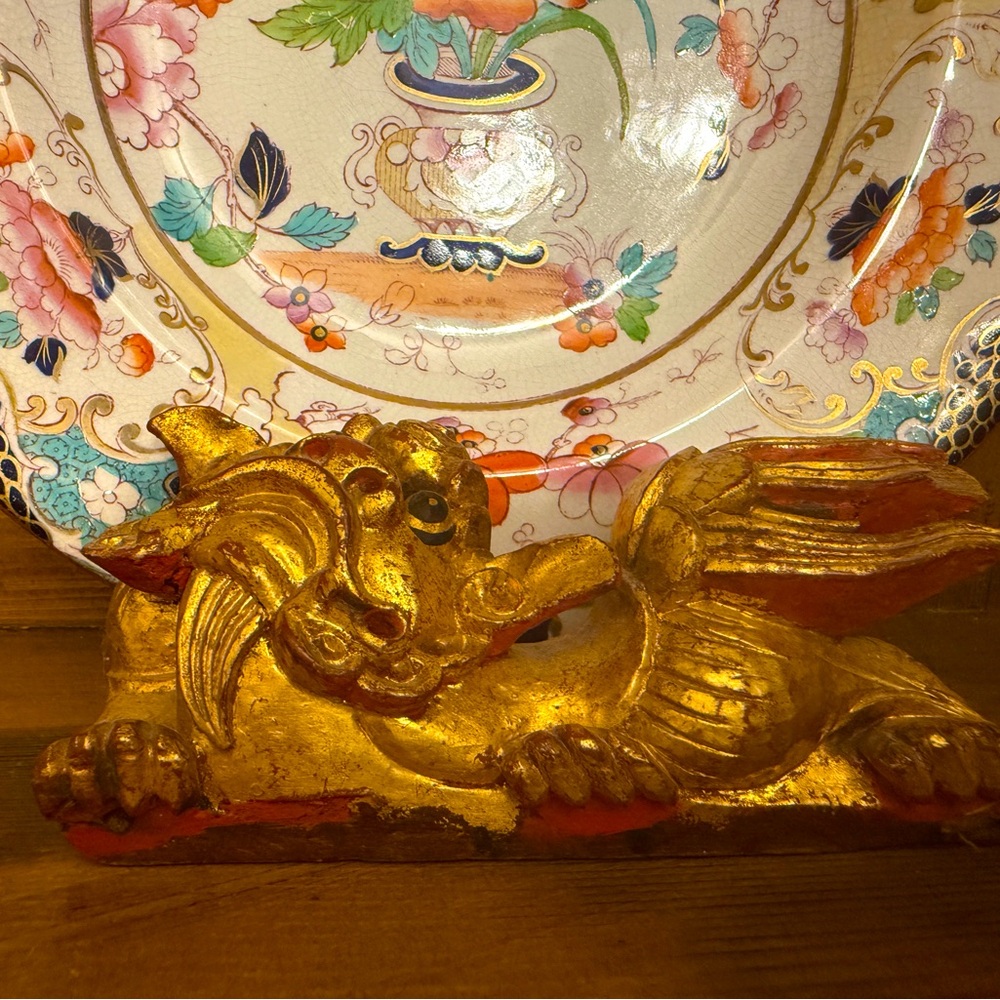 Antique Chinese Gilt Wood Foo Dog Temple Fragment - Picture 10 of 10